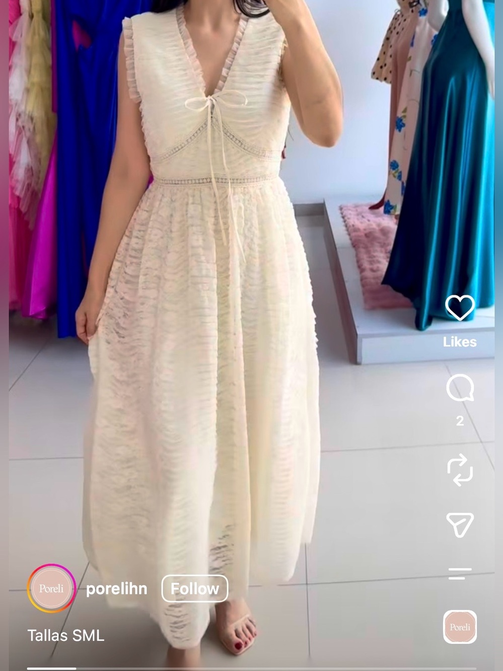 JUST ME Cream Lace Midi Dress NWOT